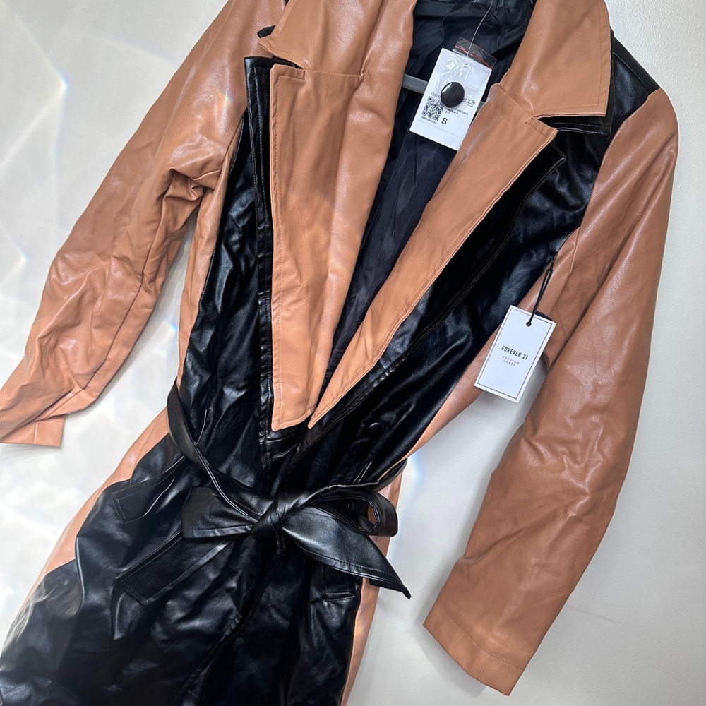 Forever 21 Black and Tan Leather Jacket